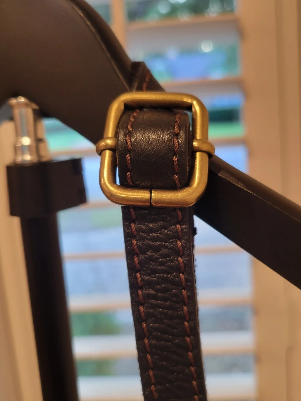 Fossil Black Leather Crossbody with Brass Turn-Lock